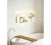 KINKIB Niche de douche LED pour salle de bain - 61 x 30,5 cm, acier | Blanc chaud 3000 K | Protection IP67 contre l'eau et la poussière | Pilote LED certifié UL | Câble flexible de 4,9 m |