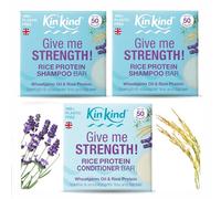 KinKind 2 barres de shampooing à l'eau de riz et 1 barre d'après-shampoing à l'eau de riz - Give Me Strength ! | Volume pour cheveux fins, plats et clairsemés | Barre de shampooing naturelle de