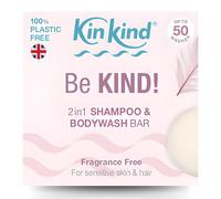 KinKind Barre de shampoing - Barre de shampoing et de gel douche solide Be KIND sans parfum pour cuir chevelu sensible Barre de shampoing naturelle