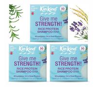 KinKind Lot de 3 barres de shampooing à l'eau de riz pour la croissance des cheveux - Give Me Strength! | Barre de shampooing solide épaississante avec protéines de riz | Volume pour cheveux fins et