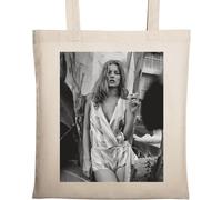 Kinky Seductive Girl Pop Art Acteur Chanteur Célèbre Star Modèle Smoking Cigarette Naturel Ecologique Coton Tote Bag Beige