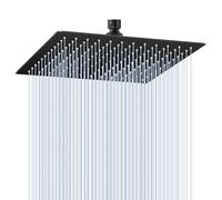 KINLIV Pommeau de douche à effet pluie noir mat de 30,5 cm - Design ultra fin SUS304 - Cascade haute pression qui complète votre corps - Remplacement parfait pour les pommeaux de douche modernes de