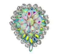 KINMOT Broche brillante en forme de goutte d'eau Aurore - Bijoux de mariage d'inspiration vintage du milieu du siècle avec cristaux AB et platine argenté