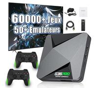 KINMRIS G36 PRO Console de Jeu Rétro 128 Go, Émulateur Vidéo avec 60 000+ Jeux Rétro Intégrés 50 Émulateurs, EmuELEC et Système Android, avec 2 Manettes Sans Fil 2,4 Go, Jeux Vidéo TV Plug and Play