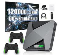 KINMRIS G36 PRO Console de Jeu Rétro 256 Go, Émulateur Vidéo avec 120 000+ Jeux Rétro Intégrés 50 Émulateurs, EmuELEC et Système Android, avec 2 Manettes Sans Fil 2,4 Go, Jeux Vidéo TV Plug and Play