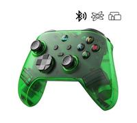 KINMRIS G6 Manette de Jeu Sans Fil, Manette Portable, 5 Modes, Manette de Jeu avec Boutons Personnalisables, Compatibilité Bluetooth & Multi-Plateforme (Vert Translucide, Manette Portable)