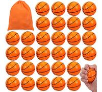 Kinmsito Lot de 30 mini balles de basket - 6,3 cm - Mini balles anti-stress - Pour enfants et adultes