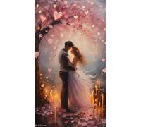 Kinntn Diamond Painting Saint Valentin Peinture Diamant Adulte 40x70cm Fleur Broderie Diamant Kit Complet Full Diamond Painting Accessoires pour Adultes Décoration Intérieur