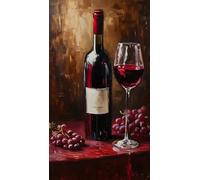 Kinntn Peinture Diamant Adulte, 5D Raisin Diamond Painting Complet, DIY Alcool Diamond Painting Adulte, Diamant Painting Strass Point de Croix Cristal Painting pour Murale Décoration Cadeaux 30x50cm
