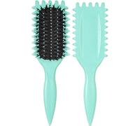 Kinoco 1 PCS Brosse Cheveux Bouclés Brosse à Cheveux pour Boucles, Poils de Sanglier, Manche Ergonomique, Vert Menthe