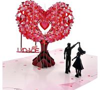 kinoco Carte Fleur Pop-Up, Carte De Vœux 3D Arbre de Sakura, Carte Cadeau pour Anniversaire, Mariage, Fête des Mères,Saint-Valentin,(Fleurs de Cerisier Rose)