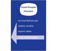 kinoco Constat Amiable d'Accident Automobile Agréé -Lot de 1 - Valable pour Toutes Assurances en France et Europe