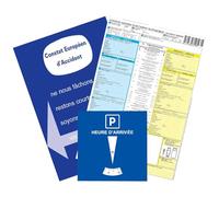 kinoco Kit Conducteur Débutant, Disque de Stationnement Zone Bleue et Constat Européen d'Accident, Fabriqué en France