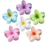 kinoco Pince Cheveux Lot de 6 Pinces à Cheveux Fleur Hawaïenne, Accessoires pour Cheveux Épais, Multicolore
