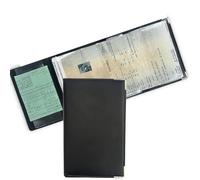 kinoco Pochette Carte Grise (Lot de 1) - Étui Rigide Anti-Déchirure pour Assurance Auto/Documents Voiture - Conforme Norme NF Couleur Noir