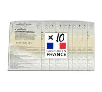 kinoco Pochette Carte Grise Lot de 10 Étui Transparent Carte Grise et Assurance - Pochette Protectrice Anti-Rayures pour Documents Voiture/Moto - Fabrication Française (Durable & Étanche)