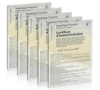 kinoco Pochette Carte Grise Lot de 5 Étui Transparent Carte Grise et Assurance - Pochette Protectrice Anti-Rayures pour Documents Voiture/Moto - Fabrication Française (Durable & Étanche)