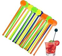 kinoco Touillettes Cocktail Réutilisables, 18 cm, 80 Pièces, Multicolore