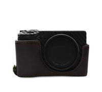 kinokoo Coque inférieure pour Ricoh GR III en cuir PU demi-coque GR III/GR 3 Grip Case, Café authentique, Classique