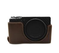 kinokoo Coque inférieure pour Ricoh GR III en cuir PU demi-coque GR III/GR 3 Grip Case, marron, Classique