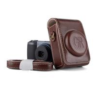 kinokoo Housse pour Ricoh GR/GR II/GR III/IIIx/GR IV, Étui de Protection en Similicuir pour Appareil Photo de la série Ricoh GR avec bandoulière réglable et Passant de Ceinture à l'arrière - Café
