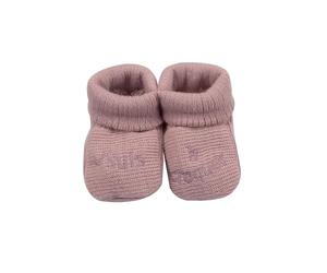KINOUSSES - Chaussons Bébé - Brodés "J'suis à croquer" - 0-3 Mois - Rose/Argent