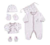 KINOUSSES - Kit Naissance Bébé Velours - Ensemble Naissance Nouveau-né Mixte Fille & Garçon - Coffret Vêtements Bébé