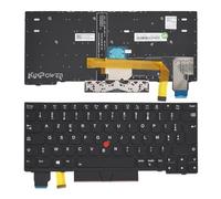KINPOWER Clavier Azerty Français Compatible avec Lenovo ThinkPad L13 Yoga Gen2/X13 Gen1 avec Rétro-éclairage