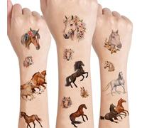 Kinretixia® 2 Feuilles de Tatouage à Motif de Cheval pour Enfants, Cadeaux pour Enfants, Cadeau pour Filles, Tatouages temporaires, décorations de fête