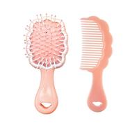 Kinretixia Mini brosse à cheveux et peigne pour boucles, design mignon de nuage rose, convient à tous les types de cheveux, parfait pour la coiffure quotidienne, compact et portable