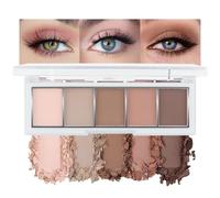 Kinretixia Palette de fards à paupières neutres nude marron, 5 couleurs avec fini mat velouté, fards à paupières taupe nude aux tons froids, maquillage naturel pour tous les jours