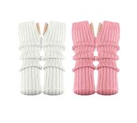 Kinretixia Y2k Lot de 2 paires de manchettes mignonnes pour femme Motif Kawaii Mitaines gothiques en tricot chaud, multicolore, L