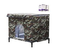 kinrguiyuez Niche d'extérieur pour chat - Tente isolée imperméable et chaude - Base surélevée avec fenêtre transparente | Pour chatons, poules, lapins, animaux, hiver, extérieur, terrasse, balcon