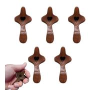 kinrguiyuez Petite croix en bois pour le stress | Gadgets de poche en bois en forme de cœur - 5 pièces pour prière chrétienne de Pâques pour homme et femme