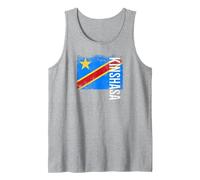 Kinshasa Congo, Cadeau pour Hommes, Femmes et Enfants congolais Débardeur, Homme, Gris Chiné, L