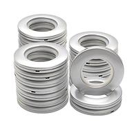 Kinsinder 32Pcs Anneaux à œillets Rideau Anneaux, Oeillets Rideaux à Clipser Plastique Diamètre Intérieur 40mm Anneaux de Bricolage pour Rideau de Fenêtre (Argenté)