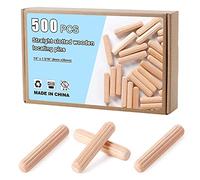 Kinsinder 500pcs Goujons Chevilles en Bois Dur Tourillons en Hêtre pour Projets D'artisanat de Meubles et Bricolage (6x30mm)