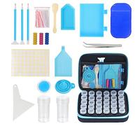 Kinsinder Boîte de rangement 30 emplacements peinture diamant 5D - Accessoires loisirs créatifs (bleu)