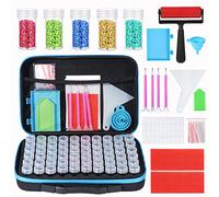 Kinsinder Diamond Painting Accessoires Boite de Rangement, Diamond Painting Accessoires, 60 Emplacements Boite Rangement Diamond Painting avec Outils pour Adultes Enfants（Bleu）