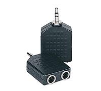 Kinsman LP12 Adaptateur Doubleur 2 x Jack 6,35 mm Stéréo/Mini-Jack Stéréo Noir