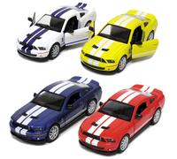 Kinsmart 2007 Ford Shelby GT500 avec des rayures de course 1:38 chelle 5 pouces Die Metal Mod le Muscle Toy Muscle (4set)