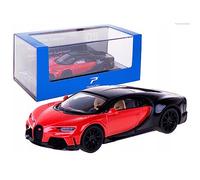 KiNSMART Modèle de voiture moulé sous pression à l'échelle 1:64 compatible avec Bugatti Chiron Supersport (Hypercar League Collection Series) en rouge italien/noir nocturne