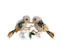KINSPON Broche en forme d'oiseau papillon et abeilles pour femme avec perles et strass, Alliage + peinture à l'huile + perle d'imitation