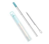 KINSPON Paies Rétractables Réutilisables Suit en Bois d'alcool Pliable Outil Cuisine Réutilisable pour Les Cocktails Milkshakes Voyage Paille