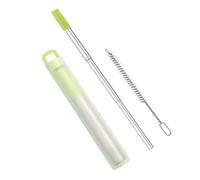 KINSPON Paies Rétractables Réutilisables Suit en Bois d'alcool Pliable Outil Cuisine Réutilisable pour Les Cocktails Milkshakes Voyage Paille