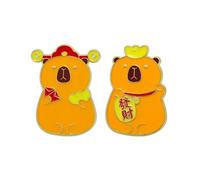 KINSPON Pin's en métal Capybaras unique - Élégant design Capybaras - Bijoux pour accessoiriser ou offrir, Métal