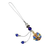 KINSPON Porte-clés élégant avec pendentif creux bleu diffuseur d'huiles essentielles, pendentif fleur cloisonnée bleue, Fleur bleue dorée D