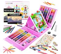 KINSPORY 290 pièces Mallette dessin Enfant, coloriage kit dessin Enfant, Art Set, Mallette de Coloriage