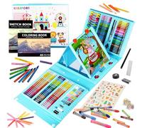 KINSPORY 290 pièces Mallette dessin Enfant, coloriage kit dessin Enfant, Art Set, Mallette de Coloriage