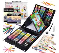 KINSPORY 290 pièces Mallette dessin Enfant, coloriage kit dessin Enfant, Art Set, Mallette de Coloriage